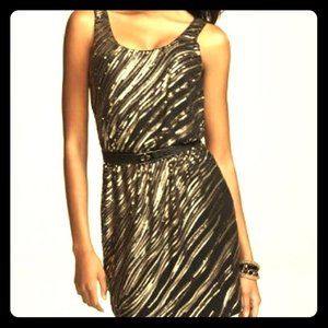 Express | Black and Gold Reversible Cocktail Dress